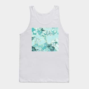 Marbled Kintsugi Teal Tank Top